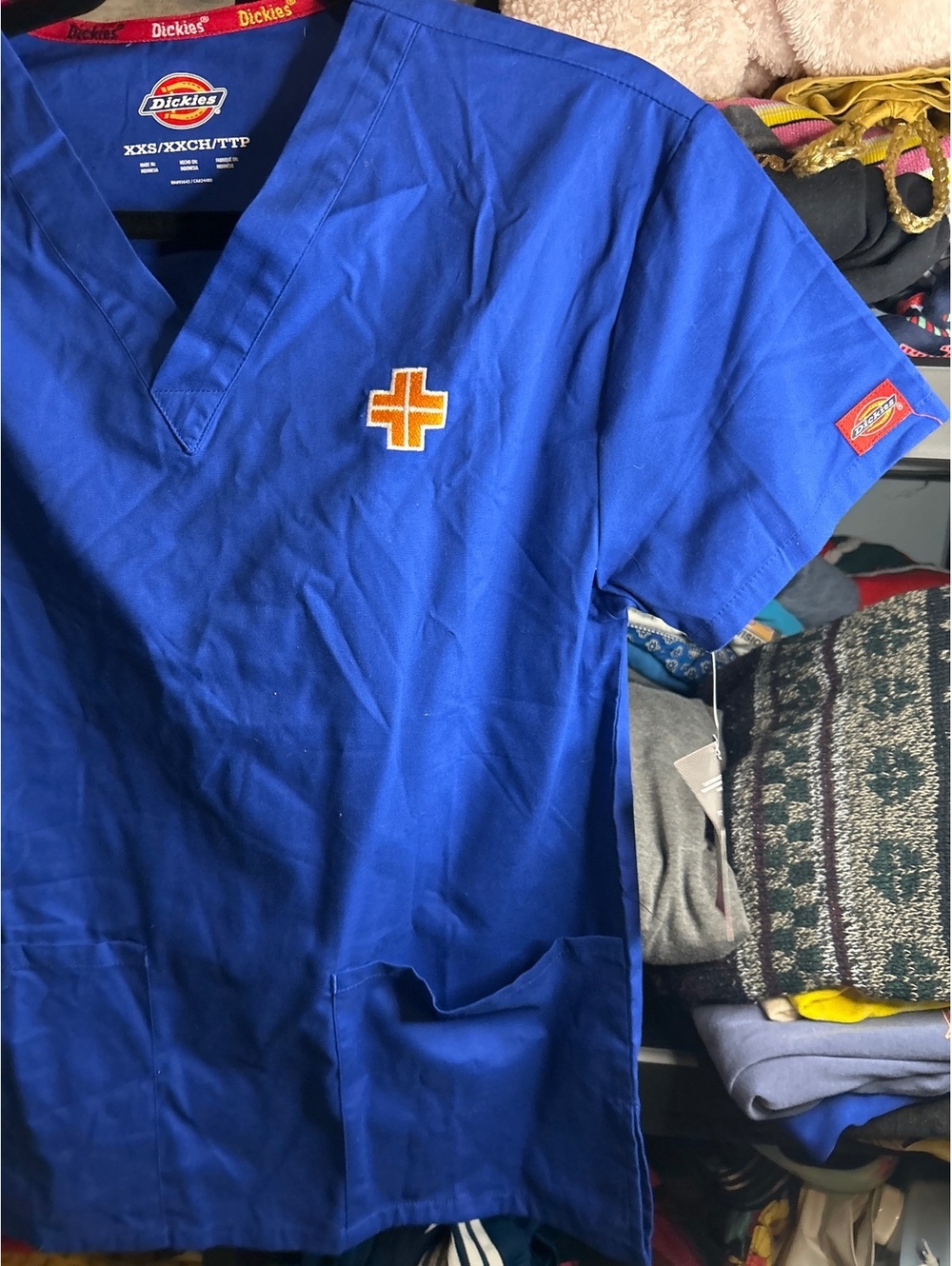 Dickies Modern Classic Blue Medical Scrub Top XXS